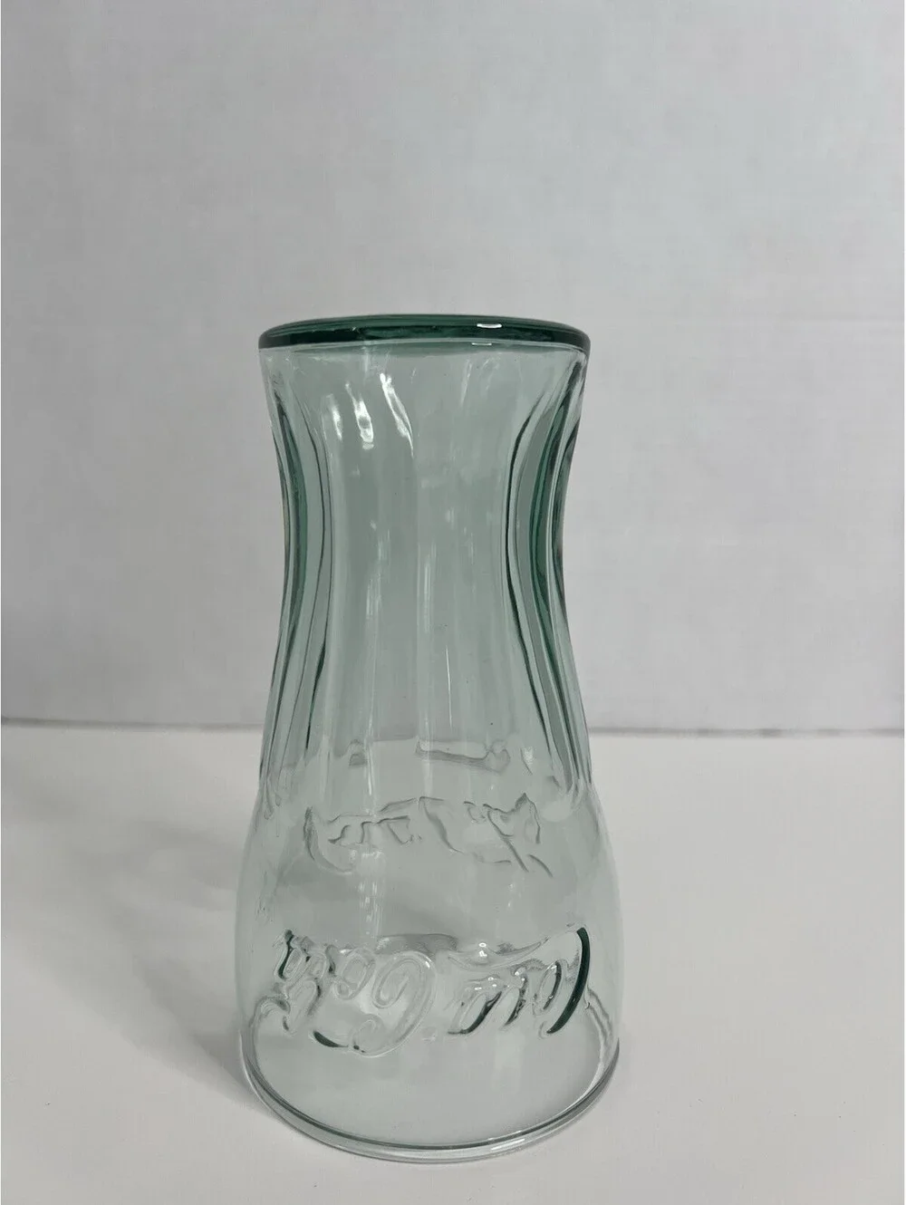 Vintage Coca-Cola Green Tint Drinking Glass 6” H X 3 1/4” W